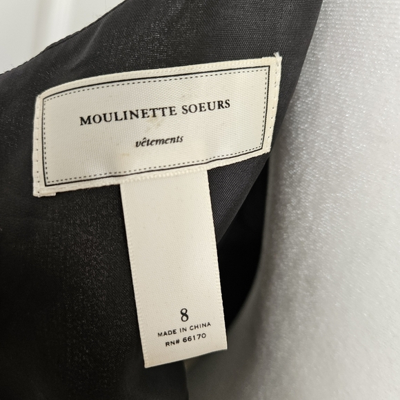 Moulinette Soeurs by Anthropologie Women's Black Silk Lace Cocktail Dress Size 8 - Picture 3 of 9